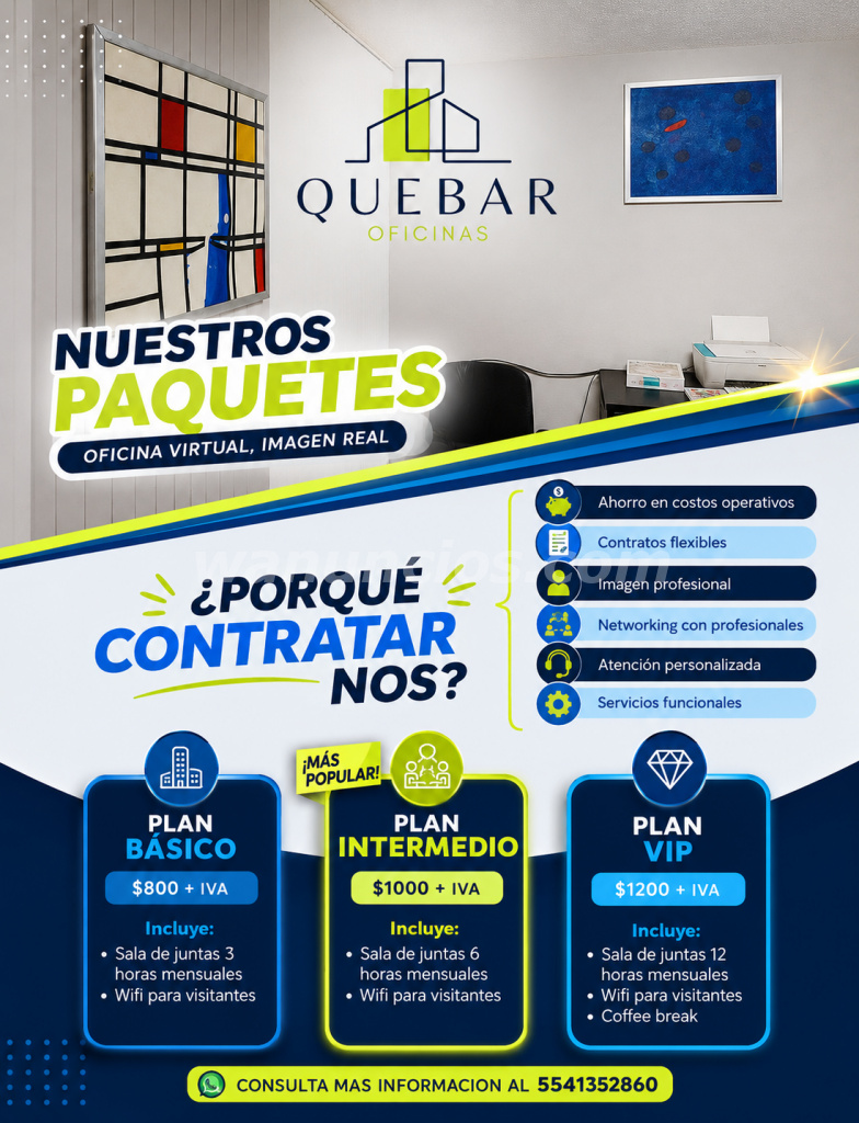 NUESTROS PAQUETES QUEBAR OFICINAS VIRTUALES (CDMX)