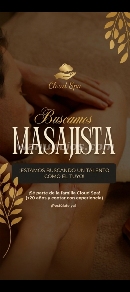 VACANTE DE MASAJISTA TE ESTAMOS BUSCANDO SIN O CON EXPERIENCIA (El dorado)