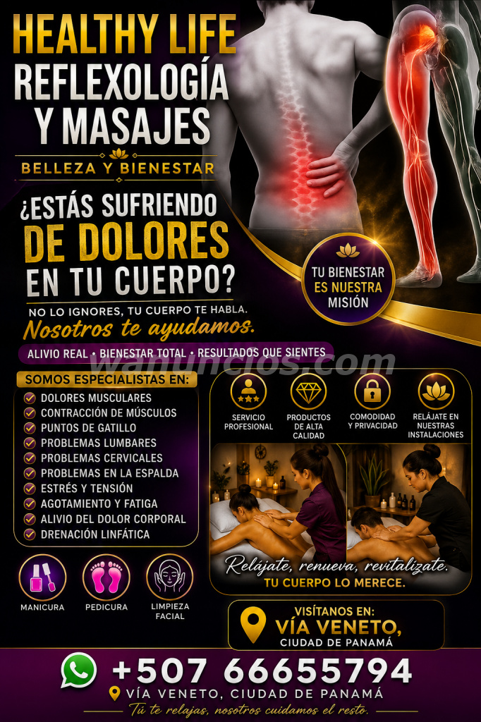 Reflexologia Terapia Masaje/ problemas Cervicales y Lumbares (Panamá)