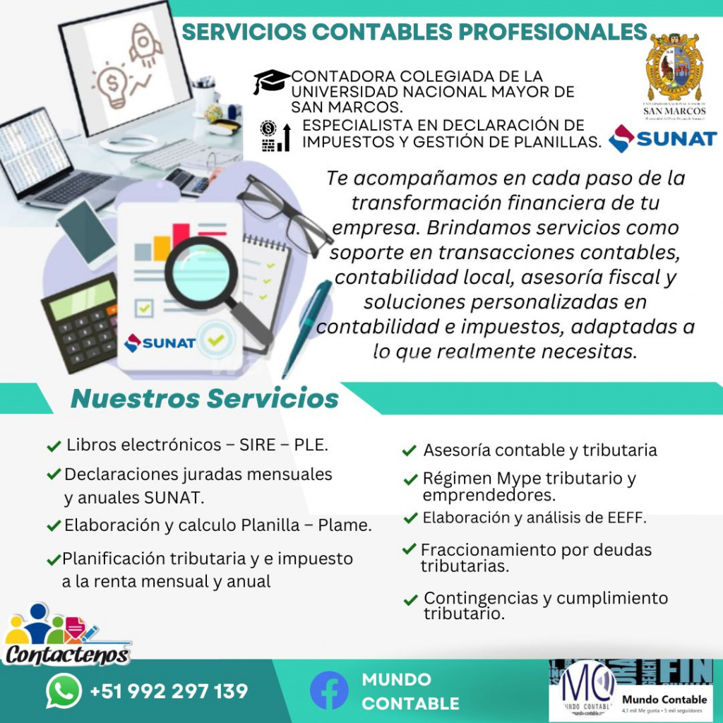 CONTADORA COLEGIADA - SERVICIOS ASESORIA CONTABLE TRIBUTARIA (LIMA)