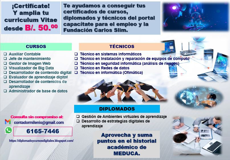 Obtiene Tus Certificados De Cursos Diplomados Y Técnicos Bocas Del Toro